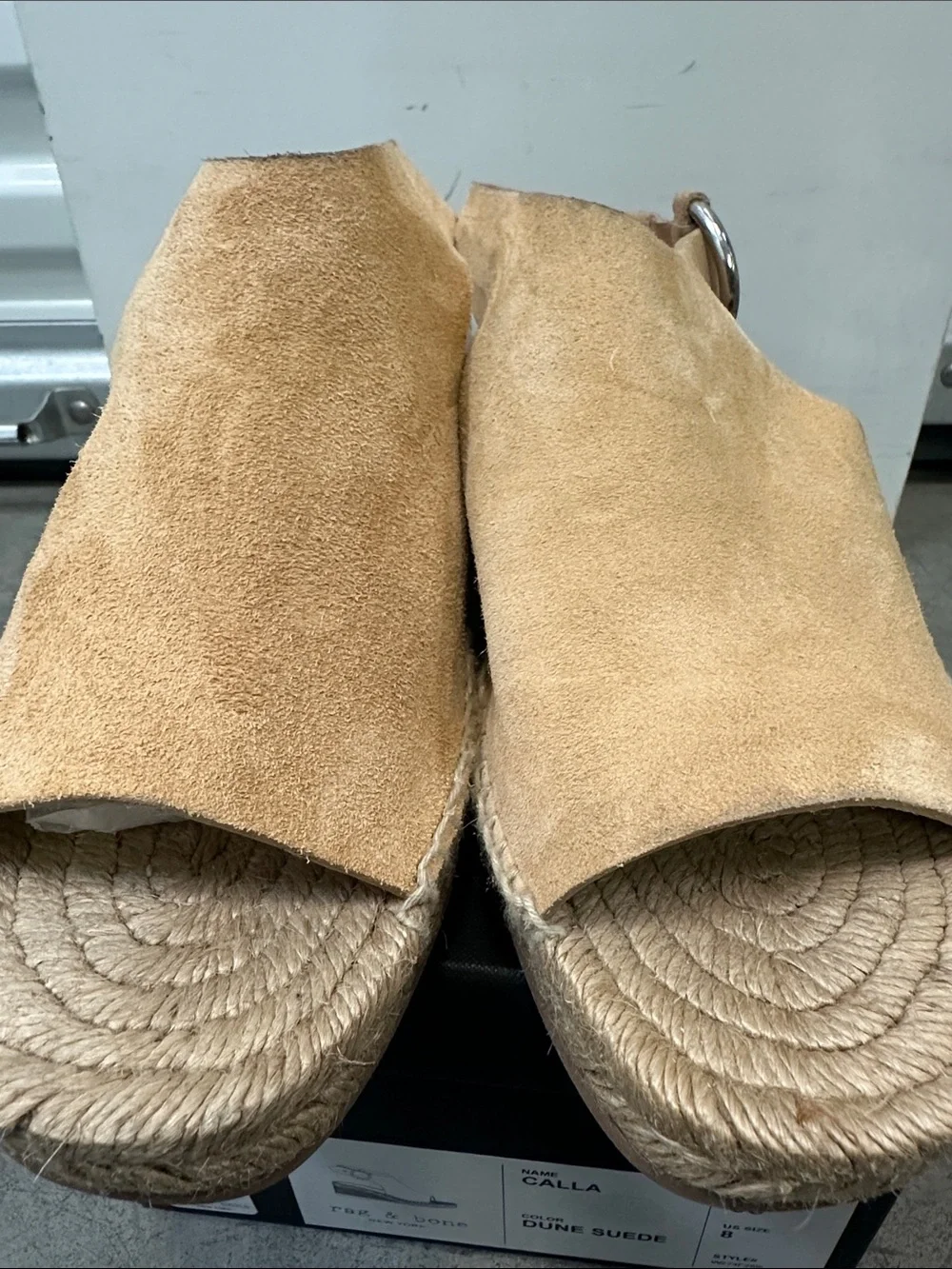 Dune Suede Espadrille Wedge Sandals - Tan